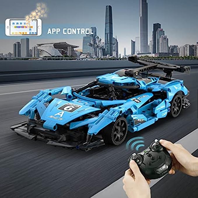 JCC Remote Control Sports Race Car & APP Control Building Blocks Sets, STEM Building Kits, Educational Learning Toys for Boys and Girls, Practical Gifts 6 7 8 9 10 11 12 + Year Old and Adults (419Pcs)